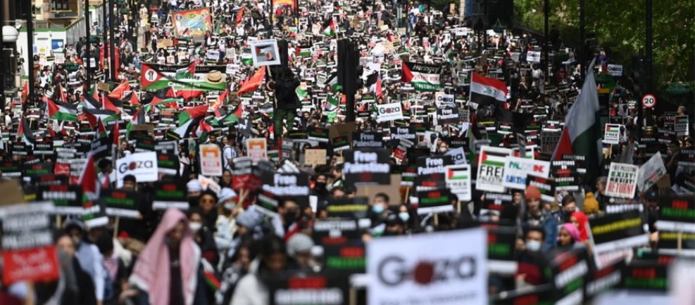 Βρετανία: Διαδήλωση χιλιάδων μουσουλμάνων στο Λονδίνο υπέρ των Παλαιστινίων